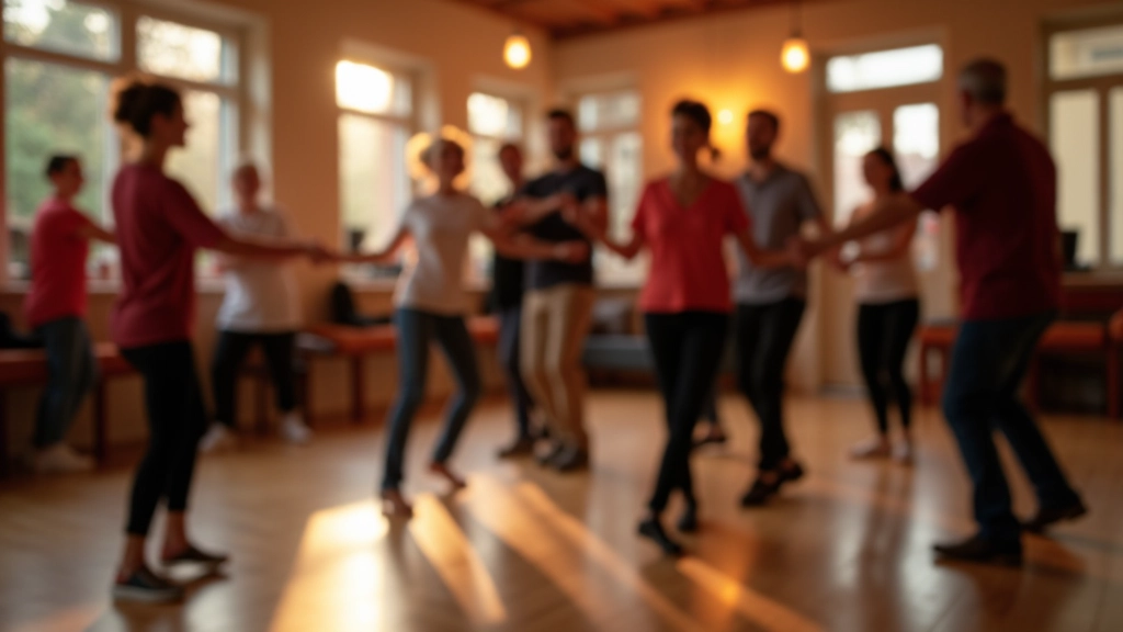 Salsa dance class in progress